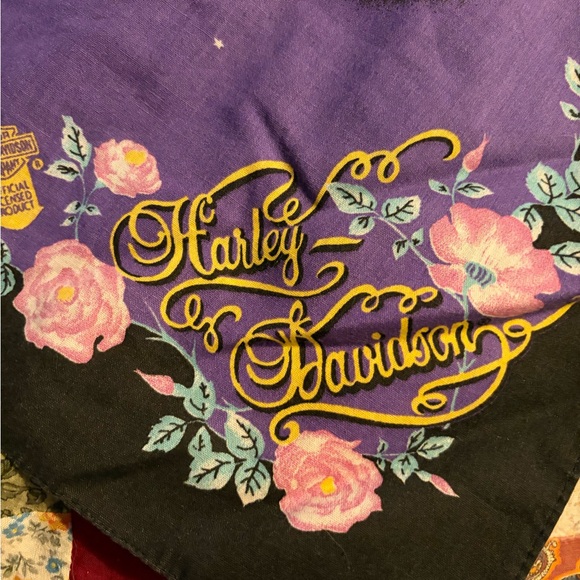Vintage Harley-Davidson Purple and Black Pegasus Scarf - Picture 2 of 3